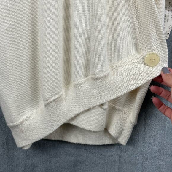 JINABE Dress Womens 2 Silk Sweater Cream Asymmetrical Neutral Minimalist Vintage - Picture 5 of 16